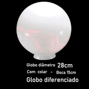 Globo para Poste de Jardim 15x28cm - Com Colar