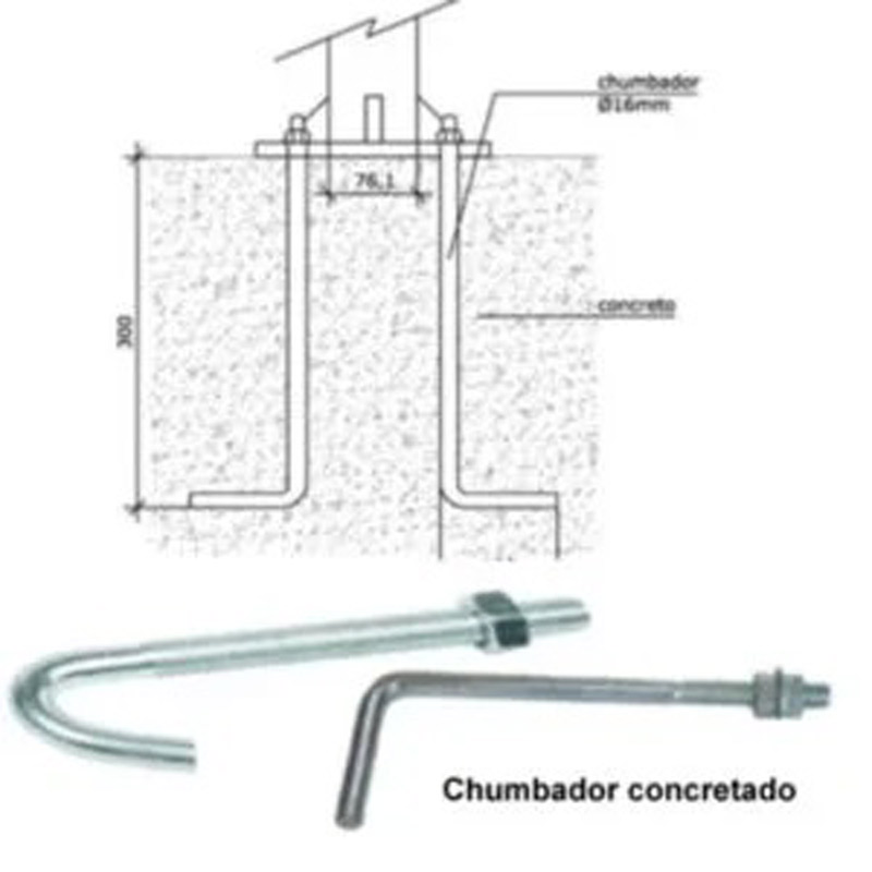 chumbador para poste comcr