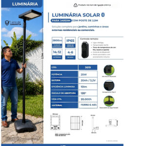 Poste solar residencial 500W