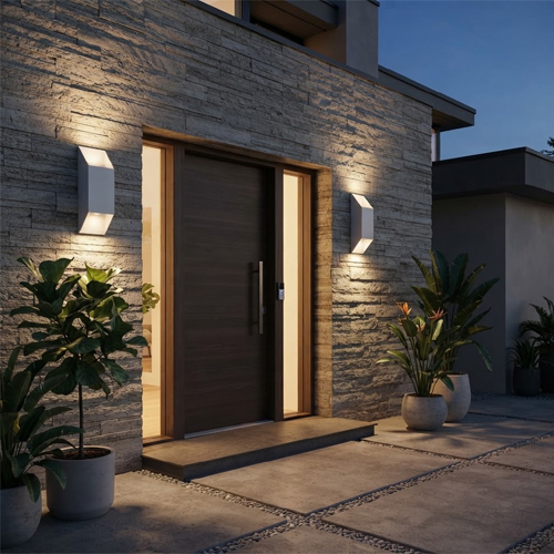 Arandela Flash Dupla para iluminação externa de fachada