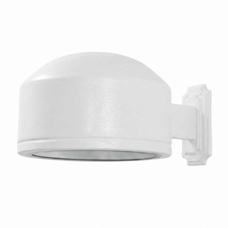 Arandela Meia Esfera lâmpada e27 aluminio branco