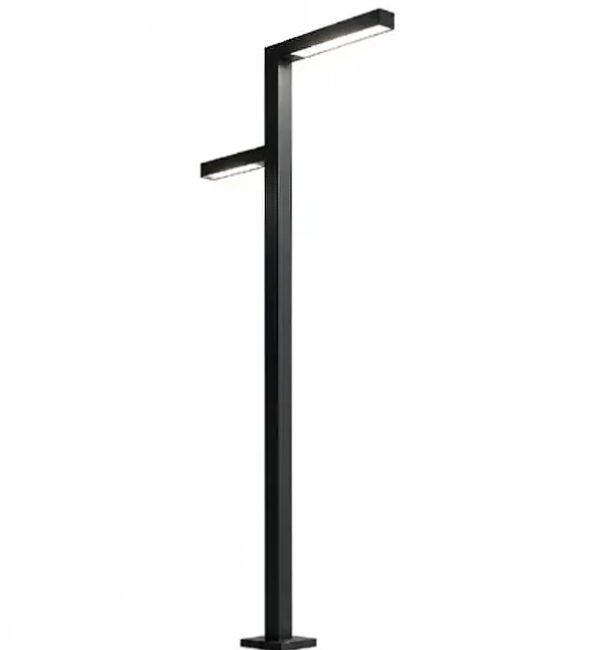 Poste Pétala 2 Braços Alternados 100w de led em aluminio