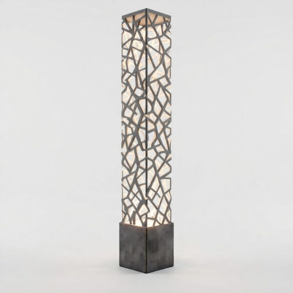 Poste Arabesco Quadrado em aluminio e led integrado