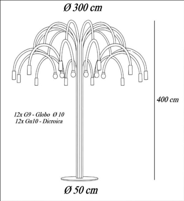 Poste Arvore de Luz tamanho