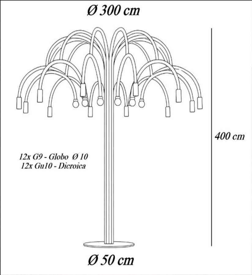 Poste Arvore de Luz tamanho