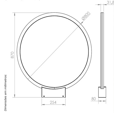 anelo 80cm tamanho