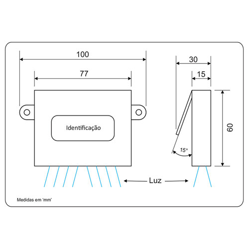 balizador de poltrona led identificacao dimensoes