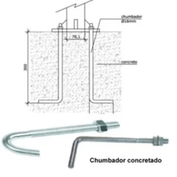chumbador para poste comcr