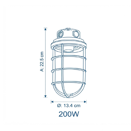 Luminária Plafon tgvp tamanho 200w