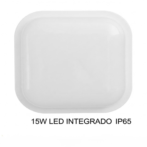plafom quadrado LED 15w policarbonato